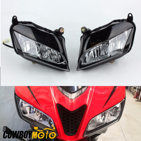 Фонарь для Honda CBR600RR 2007, 2008, 2009, 2010, 2011, 2012, с дымчатыми прозрачными линзами, передний светильник, налобный фонарь в сборе, комплект корпуса ► Фото 1/6