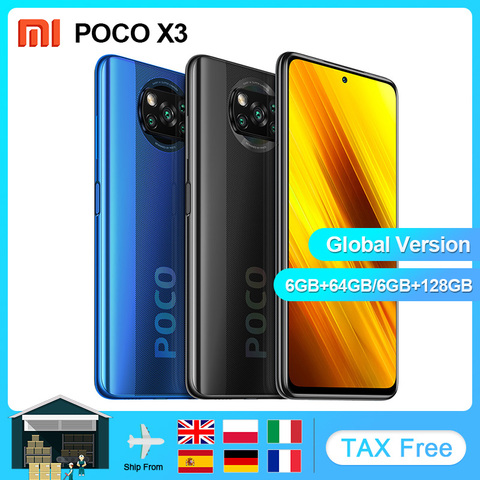 Xiaomi POCO X3 NFC глобальная версия смартфона Android 128GB Snapdragon 732G 64MP камера 5160mAh 6,67 