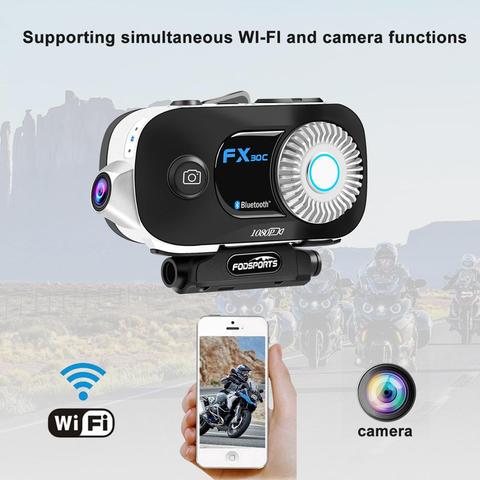 Fodsports FX30C мотоциклетный шлем Bluetooth Интерком Мото шлем гарнитура 1080P видео рекордер Wifi камера Intercomunicador ► Фото 1/6