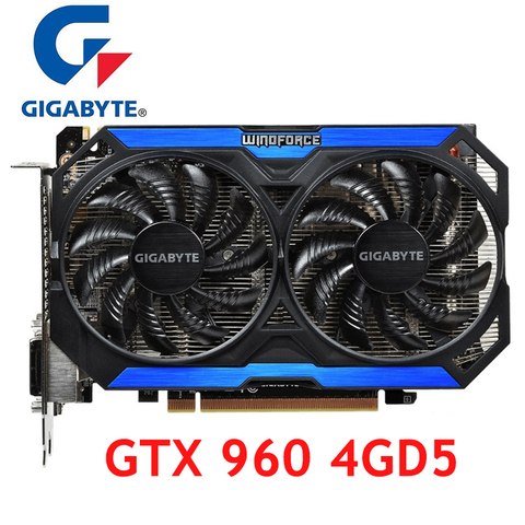 Оригинальная видеокарта GIGABYTE GTX 960 4GD5, графические карты 128 бит, GM206, GDDR5, видеокарта для NVIDIA Map Geforce GTX960, 4 Гб, GV-N960OC-4GD ► Фото 1/6