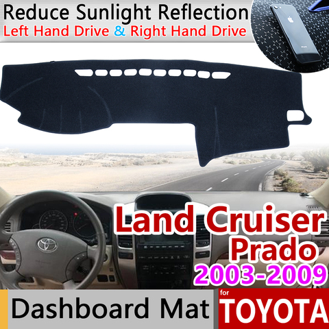 Для Toyota Land Cruiser Prado 120 J120 2003 2004 2005 2006 2007 2008 2009 Противоскользящий коврик для приборной панели аксессуары для солнцезащитных козырьков ► Фото 1/6