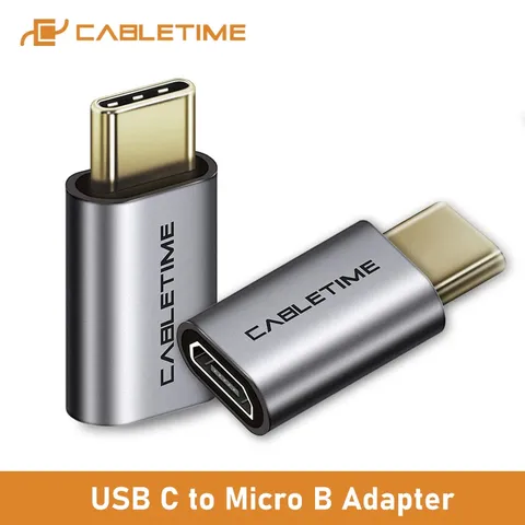 Адаптер CABLETIME Micro B F к USB Type C, конвертер type C, OTG адаптер для зарядки и передачи данных для Huawei Mate30 pro P40, USB C phone C005 ► Фото 1/6