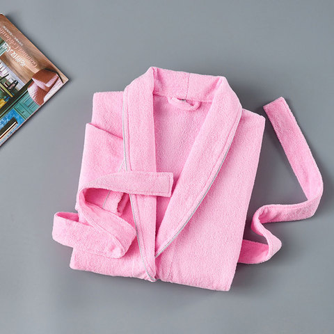 Махровое полотенце халат 100% хлопок одежда для сна халат женский банный халат плотный длинный душ спящий халат 100% хлопок махровое кимоно Халат ► Фото 1/6
