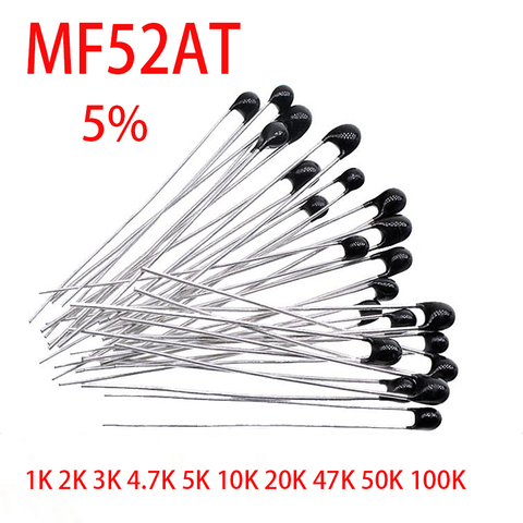 20 шт. MF52AT MF52 B 3950 NTC термистор термальный резистор 5% 1K 2K 3K 4,7 K 5K 10K 20K 47K 50K 100K датчик температуры ► Фото 1/2