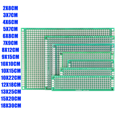 5 шт./лот 5x7 4x6 3x7 2x8 6x8 7x9 двухсторонний медный прототип печатной платы, универсальная плата, пластина для экспериментального разработки для ... ► Фото 1/6