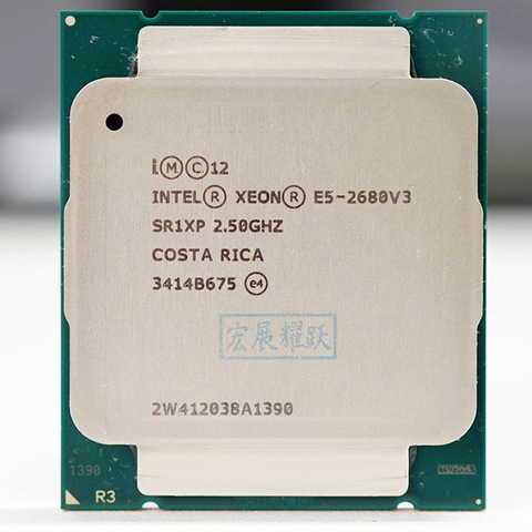 Процессор Intel Xeon E5 2680 V3 CPU 2,5G Serve LGA 2011-3 e5-2680 V3 2680V3 PC настольный процессор CPU для материнской платы X99 ► Фото 1/2