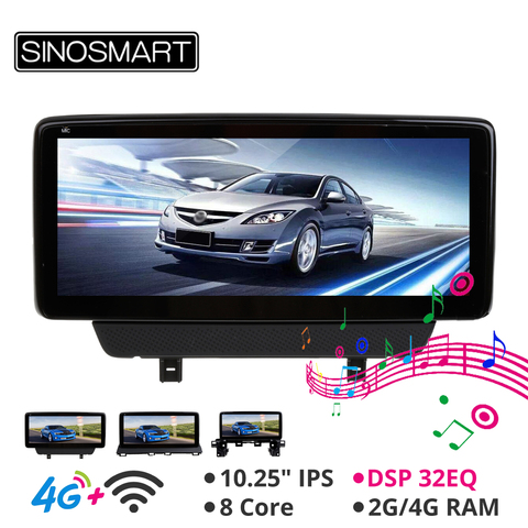 Sinosmart 10,25 'со встроенным DSP 32EQ Автомобильный GPS-навигатор для Mazda 2 CX-3 Axela CX-5 2013-2022 IPS экран ► Фото 1/5