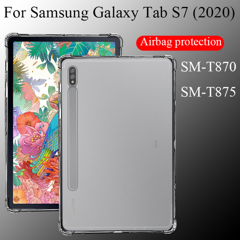 Чехол для планшета Samsung Galaxy Tab S7 2022, 11 дюймов, силиконовый мягкий чехол из ТПУ, подушка безопасности, прозрачная защита искусственных элемент... ► Фото 1/6