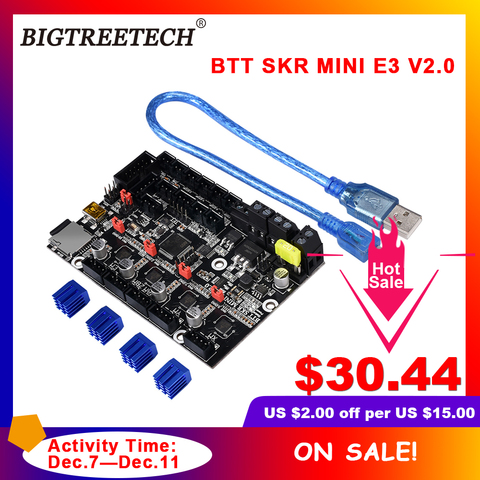 Материнская плата BIGTREETECH BTT SKR MINI E3 V2 32 бит, встроенная TMC2209UART, обновленная для Creality Ender 3/5 Pro, детали для 3D-принтера ► Фото 1/6