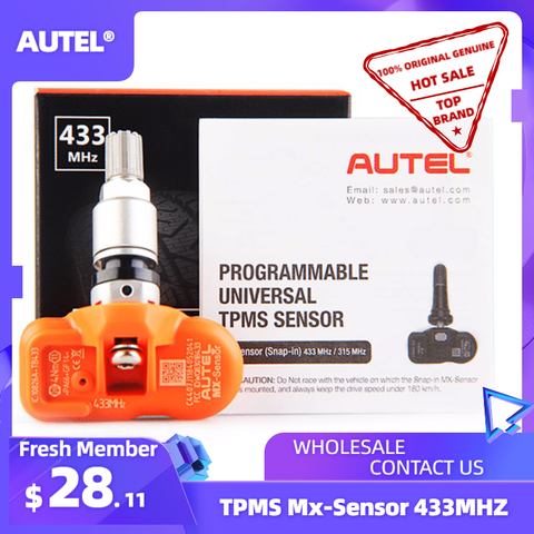 Autel TPMS Сенсор MX-Сенсор 433 МГц Инструменты для ремонта шин TPMS Сенсор Поддержка программирования с TS501 TS508 MX Сенсор 433 МГц ► Фото 1/1