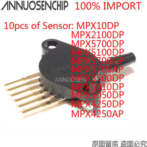 10 шт. датчик MPX10DP MPX2100DP MPX5700DP MPX5100DP MPX5700GP MPX5700AP MPX5500DP MPX5010DP MPX5050DP MPX4250DP MPX4250AP импорт ► Фото 1/6