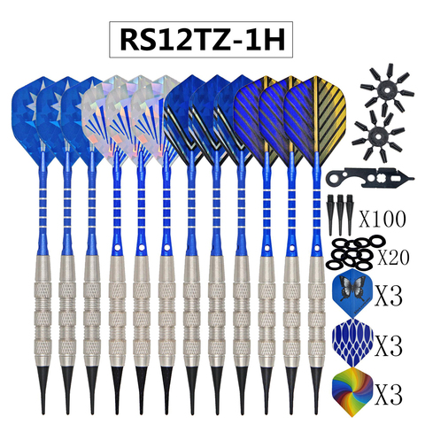 12 шт. набор мягких наконечников для дартс, металлические бочки, стержни, валы, 100 наконечников ► Фото 1/6