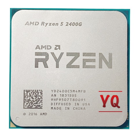 AMD Ryzen 5 2400G R5 2400G 3,6 ГГц четырехъядерный четырехпоточный процессор 65 Вт YD2400C5M4MFB разъем AM4 ► Фото 1/2