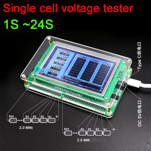 1S ~ 24S литиевый аккумулятор тестер одноэлементного напряжения измерительный идентификационный батарейный блок номер 4S 7S 8S 10S 13S 14S 16S ► Фото 1/6
