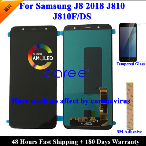 ЖК-дисплей 100% Super AMOLED для Samsung J8 2022, ЖК-дисплей J810 для Samsung J8 2022 J810, ЖК-экран с сенсорным дигитайзером в сборе ► Фото 1/3