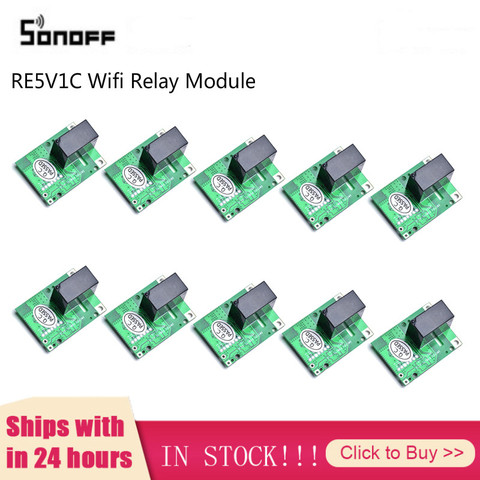 10 шт. SONOFF RE5V1C Wifi DIY переключатель 5 В DC релейный модуль умный дом беспроводные переключатели Inching самоблокирующиеся режимы приложение/голосовой пульт ► Фото 1/6