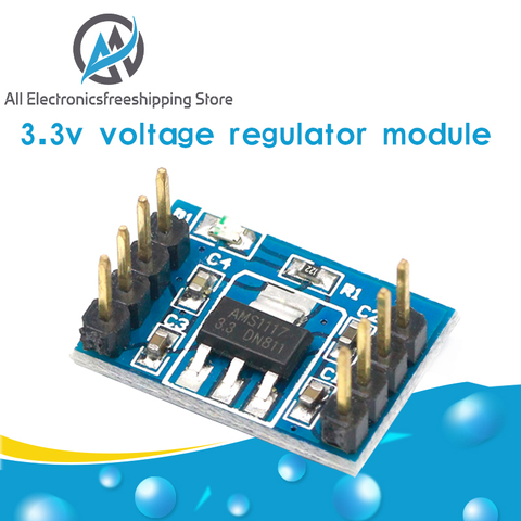 Модуль регулятора напряжения AMS1117, 3,3 В, чип регулятора напряжения/от 5 В до 3,3 В, двухканальный модуль с простым подключением ► Фото 1/6