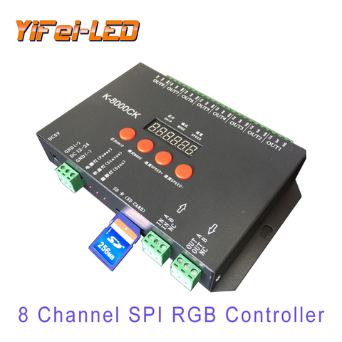 K-8000 светодиодный контроллер sd-карты pixel; off-line;8192 пикселей светодиодный контроль; Выход сигнала SPI; Выход сигнала DMX ► Фото 1/6