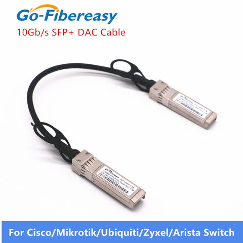 Кабель DAC 10G SFP +, пассивное прямое прикрепление, медный кабель Twinax 0,2 м 30AWG, совместимый с Ubiquiti Mikrotik Zyxel 10G SFP + кабель DAC ► Фото 1/6