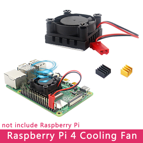 Raspberry Pi 4 охлаждающий вентилятор с силиконовой прокладкой, алюминиевый радиатор, кулер для Raspberry Pi 4 Model B ► Фото 1/6