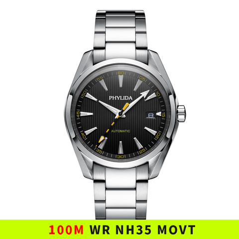 100 м водонепроницаемые NH35A Мужские автоматические часы модные роскошные механические наручные часы из нержавеющей стали часы AQUA 15000 Gauss ► Фото 1/6