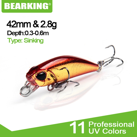 2017 популярная модель Bearking 4,2 см 2,8 г рыболовные воблеры для дайвинга 0,3-0,6 м приманка для рыбалки приманка для плавания приманка с 2 крючками xstrong ► Фото 1/6