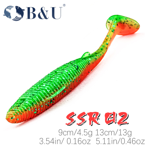 B & U 90/130 мм мягкие приманки для рыбалки приманки Swimbait сома, щука и бас супермягкая резиновая наживка Softbaits ► Фото 1/6