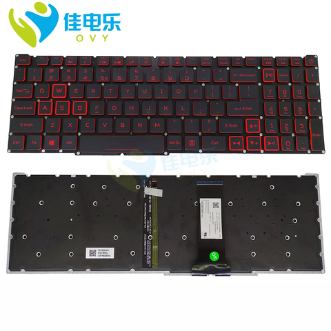 OVY США Замена клавиатуры для Acer деталь нитро-двигателя Himoto Redcat 5 AN515-54 71FT 7496 77Y5 AN515-54-78P1 английский черный светильник клавиатура с подсветкой по доступной цене ► Фото 1/6