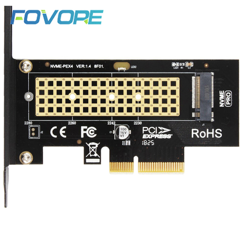 Адаптер PICE на M2, переходник NVMe SSD NGFF Pcie M2, переходник карты, поддержка PCI Express 2230-2280, размер m.2 NVME ► Фото 1/6