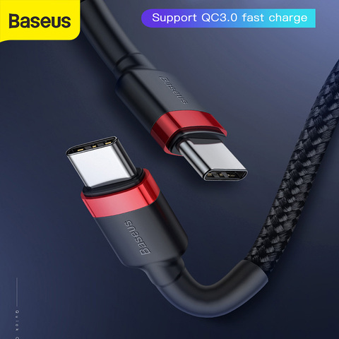 Кабель быстрой зарядки Baseus, 60 Вт, USB Type-C, для Huawei, Xiaomi, Samsung, QC3.0, флеш-зарядное устройство, мобильный телефон ► Фото 1/6