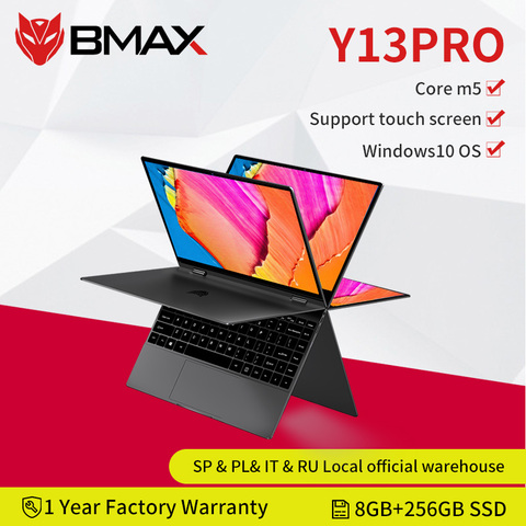 Ноутбук BMAX Y13 Pro, Intel Core m5-6Y54, 360 °, 13,3 дюймов, NotebookWindows 10, 8 ГБ, LPDDR4, 256 Гб SSD, 1920*1080 IPS, сенсорный экран, ноутбуки ► Фото 1/6