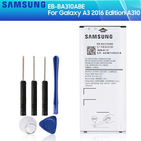 Оригинальный аккумулятор SAMSUNG, для Samsung GALAXY A3 2016, A310, A5310A, для SAMSUNG GALAXY A3, A310, A5310A, EB-BA310ABE, A5, 2016, SM-A310F, A7 2016 ► Фото 1/6