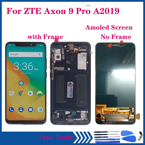 Оригинальный Amoled дисплей для ZTE AXON 9 pro ЖК-дисплей кодирующий преобразователь сенсорного экрана в сборе для ZTE A2022 OLED ремонт ► Фото 1/6