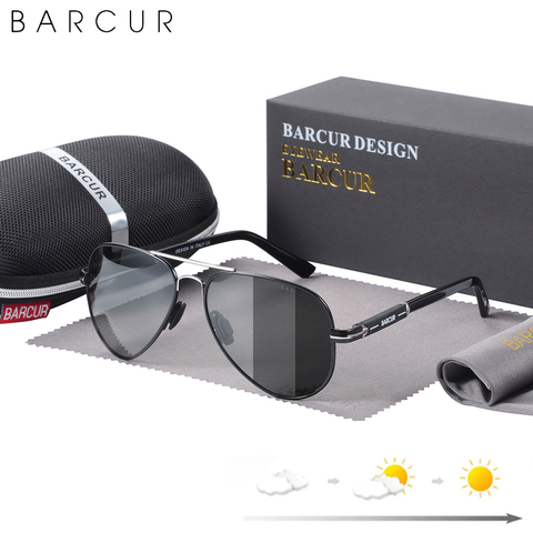 Фотохромные поляризационные солнцезащитные очки BARCUR, мужские солнцезащитные очки для рыбалки и походов ► Фото 1/6