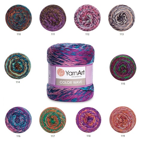 Вязание крючком Yarnart Color Wave Cake, 160 г, М, зимняя Осенняя Шапочка бини, шаль, хомут, шарф для женщин и мужчин, «сделай сам», фантазия ► Фото 1/5