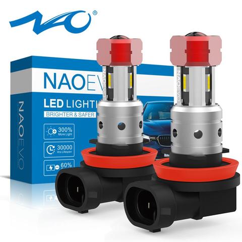 Противотуманные фары NAO H11 LED HB4 H8 HB3 H10 8 Вт 9005 лм Авто H16 9006 1860 Blub 4SMD чипы белый Янтарный автомобильный дневной ходовой фонарь ► Фото 1/6