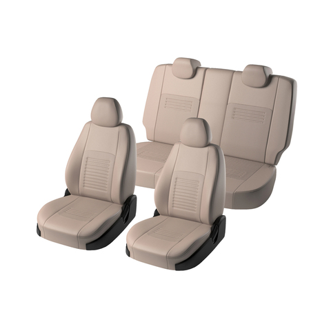 Для Nissan X-Trail (Т32) с 2015-2022 гв. (Ниссан Х-Треил) модельные чехлы на сиденья из экокожи [Модель Турин Экокожа] ► Фото 1/6
