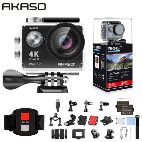 Экшн-камера AKASO EK7000, Wi-Fi, 4K, Ultra HD, водонепроницаемая, DV, видеокамера 12 МП, Спортивная камера с углом обзора 170 градусов, оригинал ► Фото 1/6