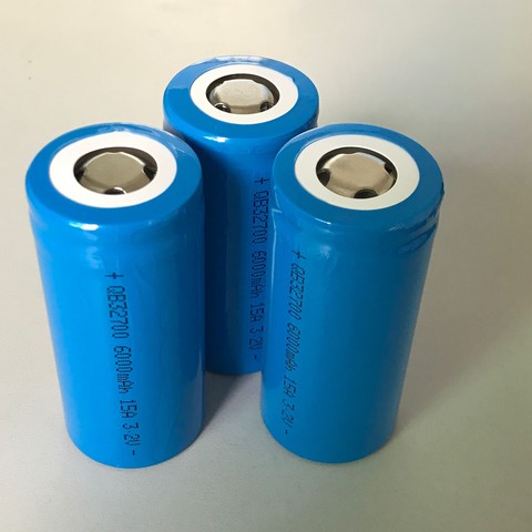 (40 шт./лот, бесплатная доставка) QB32700 3,2 v 3C 15A IFR32700 QB 32700 LIFEPO4 6000mah Солнечный EV E-motor уличный фонарь аккумулятор ► Фото 1/6