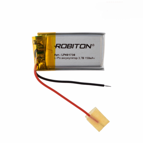 Литий-ионный полимерный аккумулятор LP401730 ROBITON ,Li-Pol призма со схемой защиты ► Фото 1/1