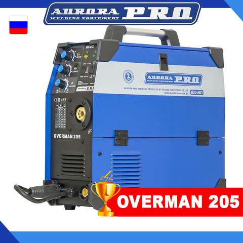 Инверторный сварочный полуавтомат AuroraPRO OVERMAN 205 (MOSFET) - мощный сварочный аппарат Аврора Про ОВЕРМАН 205 (МОСФЕТ) ► Фото 1/6