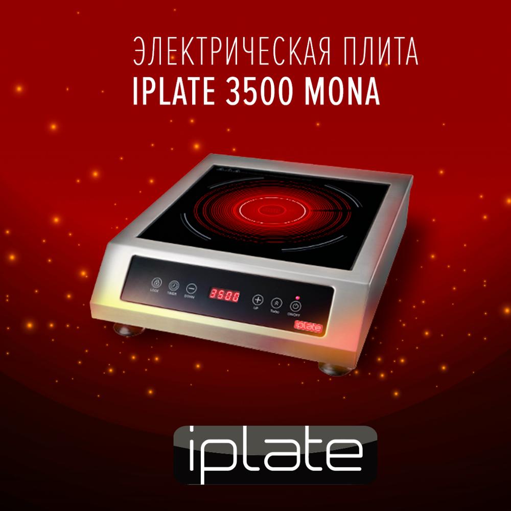 Инфракрасная плита iPLATE 3500 MONA (инфракрасная, 3500Вт, регулировка по 100 Вт, таймер 24 часа, усиленный корпус, гарантия 1г) ► Фото 1/2