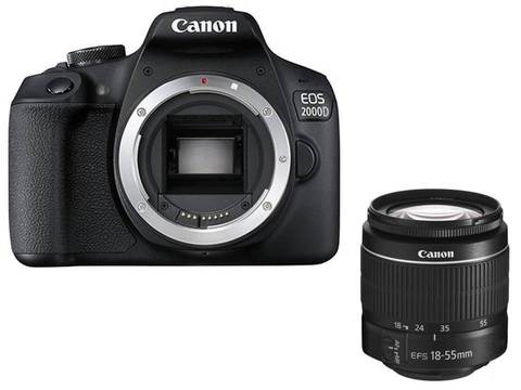 Корпус камеры Canon 2000D Rebel T7 DSLR, комплект объективов 18-55 мм ► Фото 1/4