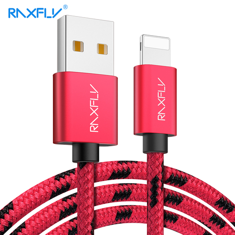 RAXFLY Lightning/USB кабель для iPhone XS Max XR кабель синхронизации данных зарядный провод шнур для iPhone X 8 7 Plus 6 S зарядное устройство провод для зарядки за... ► Фото 1/6