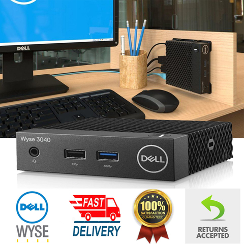 Безвентиляторный мини ПК Dell Wyse 3040 тонкий клиент Настольный четырехъядерный ОС 16 ГБ/2 ГБ 3 года гарантии отправляется из Англии с FEDEX ► Фото 1/5