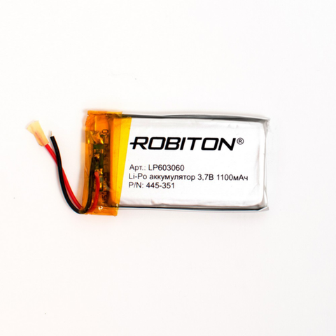 Литий-ионный полимерный аккумулятор LP603060 ROBITON ,Li-Pol призма со схемой защиты ► Фото 1/1