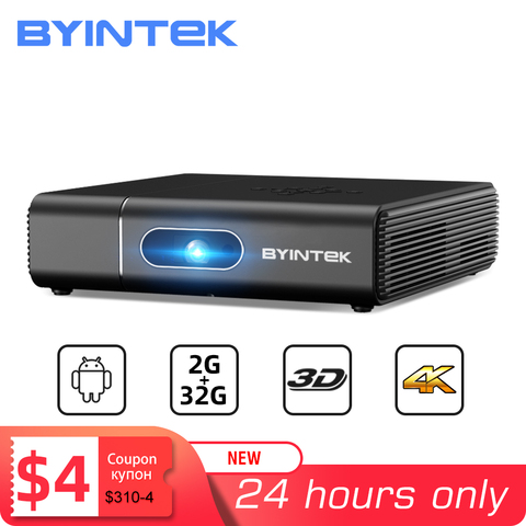 Бренд BYINTEK U30 Full HD высокой четкости 1080p 2К 3D и 4K Android смарт-WiFi портативный лазерный домашний кинотеатр светодиодный проектор DLP мини-проектор ► Фото 1/6