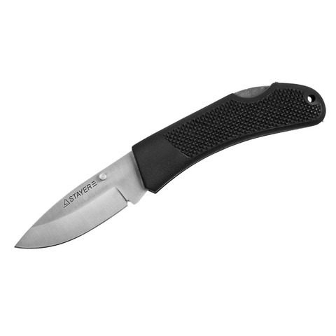 Нож STAYER складной 75 мм, 2,35 мм, обрезиненная ручка, 47600-1_z01 ► Фото 1/1