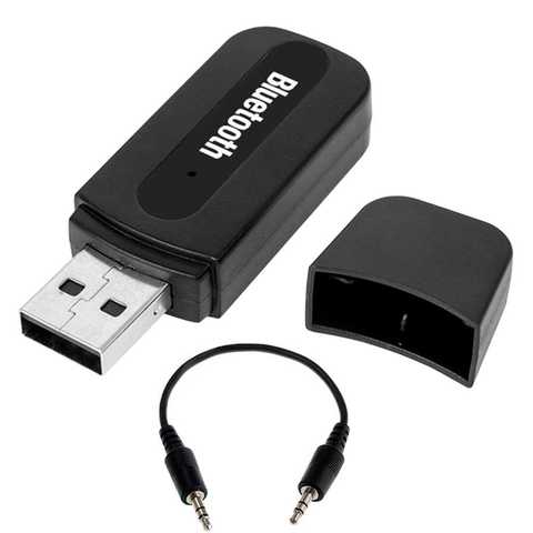 Bluetooth-ресивер с 3,5 мм на USB, AUX аудио BT музыкальный адаптер, черный кабель для автомобиля ► Фото 1/6
