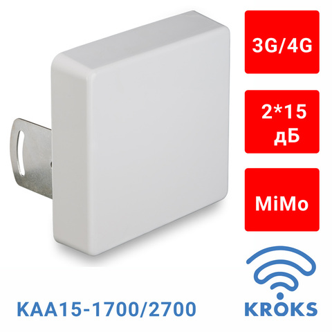 Широкополосная 3G/4G MIMO антенна Kroks KAA15-1700/2700 (2*F-разъем) ► Фото 1/3